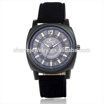 Venta al por mayor de moda digital de cuarzo reloj de pulsera de cuero para unisex SOXY052